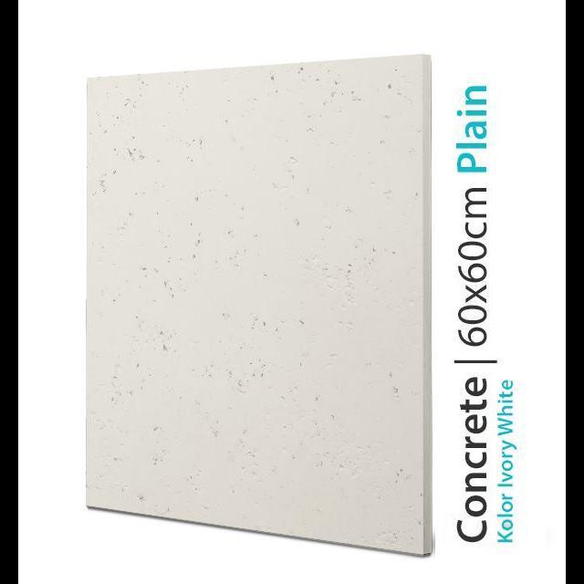 Płyta betonowa ozdobna Concrete Plain Ivory White 60x60